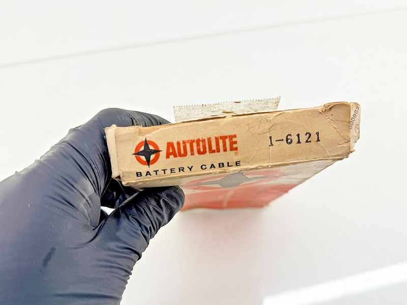 NOS Original Autolite Ford Blue Battery Cable Type 1-6121 C65-25