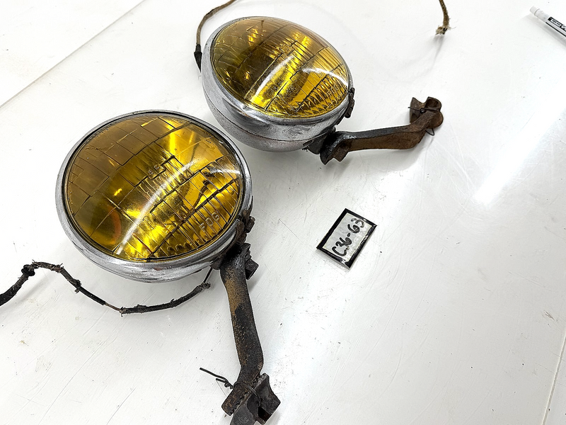 Original DIETZ N.Y. 510 FOG LIGHTS & Brackets MATCHING PAIR Ratrod Truck  C36-63