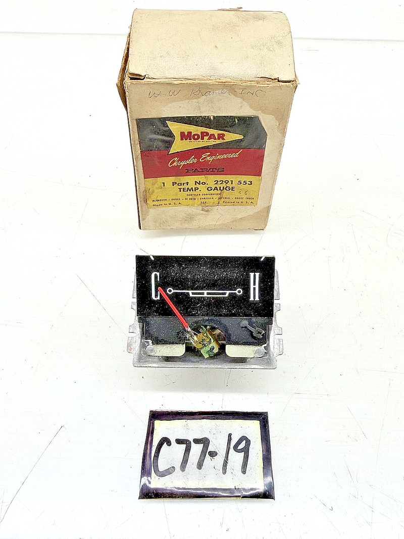 RARE NOS 1962 CHRYSLER IMPERIAL TEMPERATURE DASH GAUGE MOPAR 2291553 C77-19