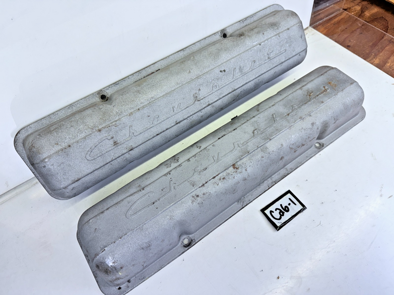VINTAGE 1955 1956 1957 1958 1959 CHEVROLET SCRIPT VALVE COVERS CHEVY C26-1