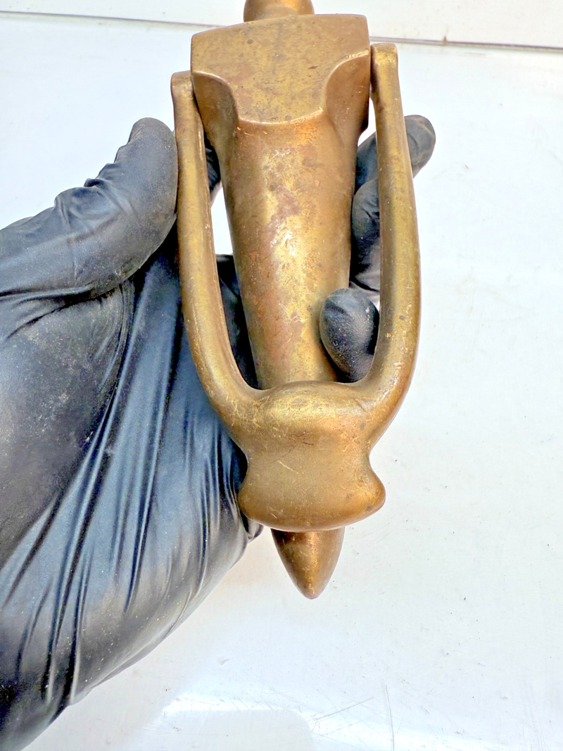 VINTAGE ANTIQUE BRASS 1900's English Style DOOR KNOCKER 7.5" B68-21