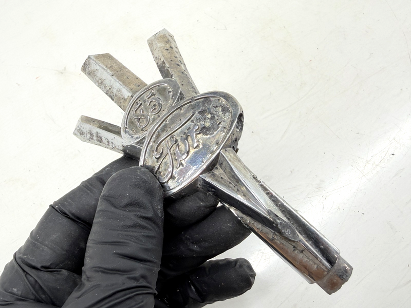 OEM 1937 Ford Trucks V8 "FORD 85" Hood Grill Ornament Chrome 4558 C67-48