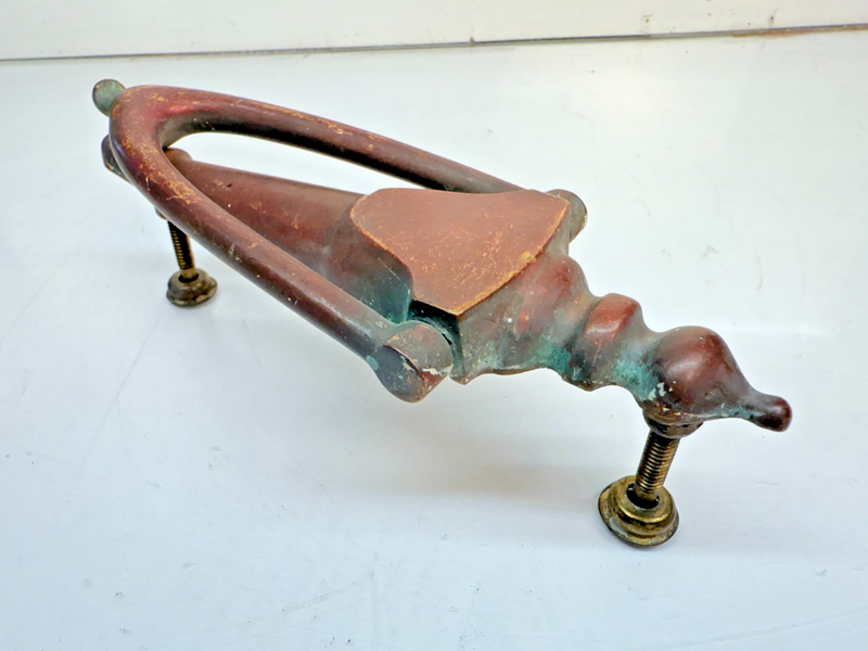 VINTAGE ANTIQUE 1920'S - 1940's BRASS TALL FEDERAL STYLE DOOR KNOCKER 8" B68-12