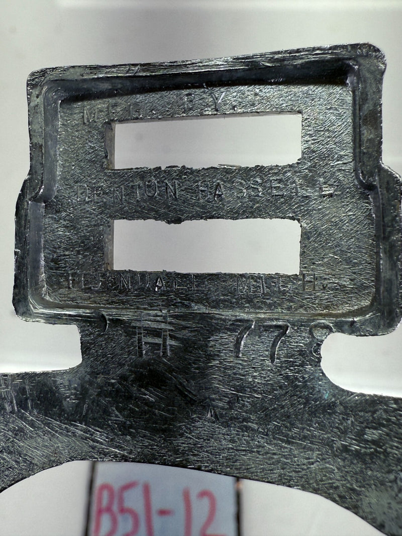 Vtg 1950s 1952 Ford Super V8 Rear Emblem Ornament Chromed Denton Hassell B51-12