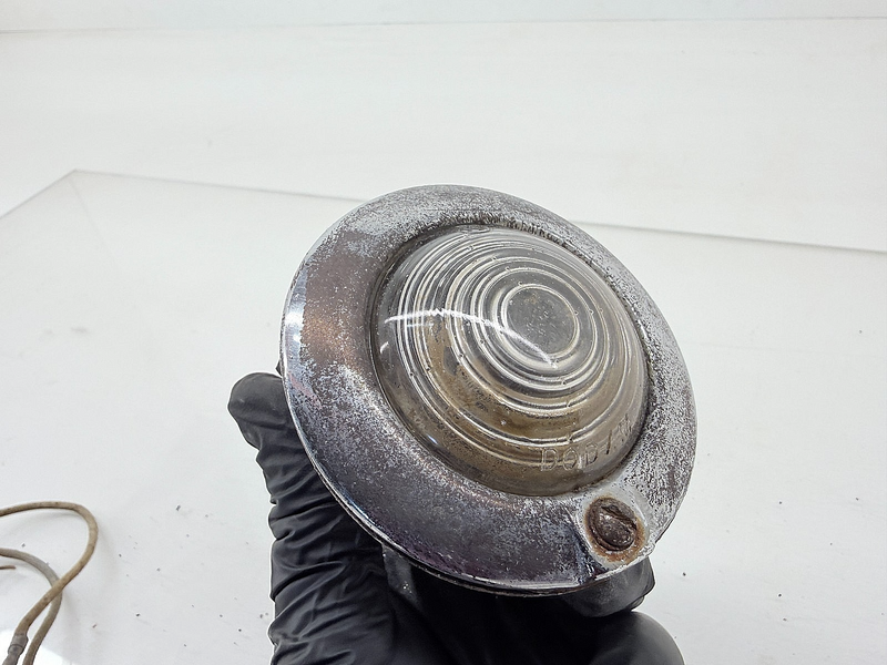 Original Jeep Willys DODAM PAIR Parking Turn Signal Lights Lens Bezels C46-47