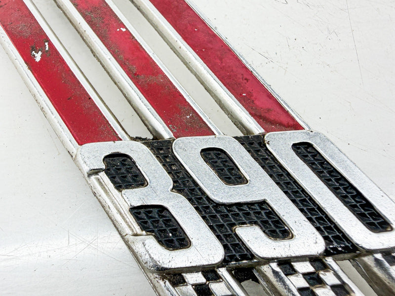 OEM 1966 1967 FORD GALAXIE 390 FENDER EMBLEM CHECKERED FLAGS E10-60