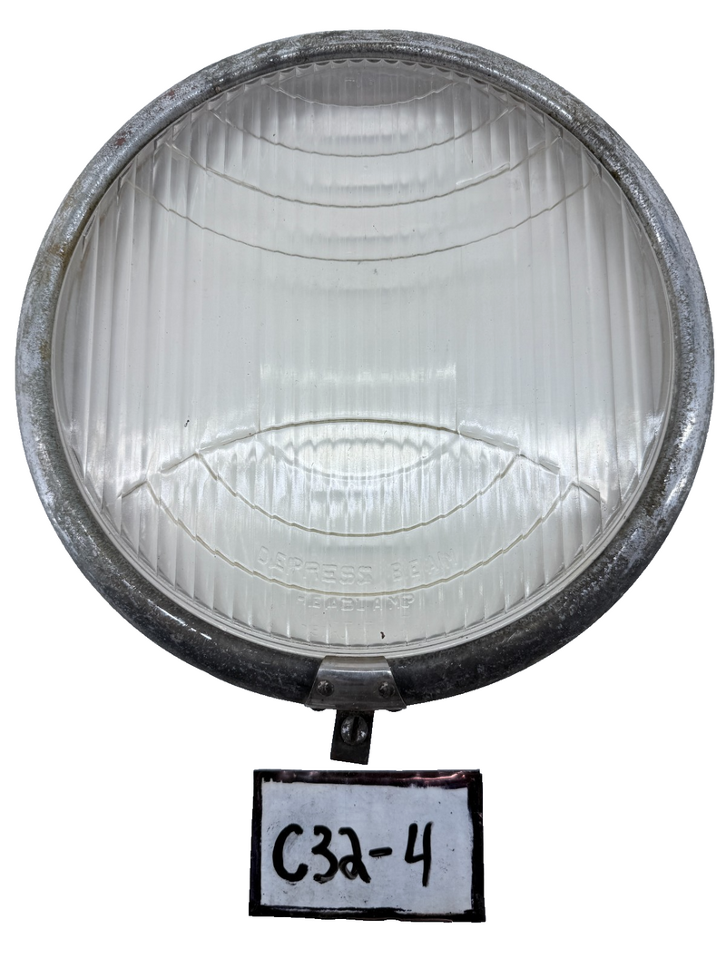 Vintage OEM CM Hall Lamp Co Depress Beam Auto Headlamp & Trim Ring Bezel C33-4