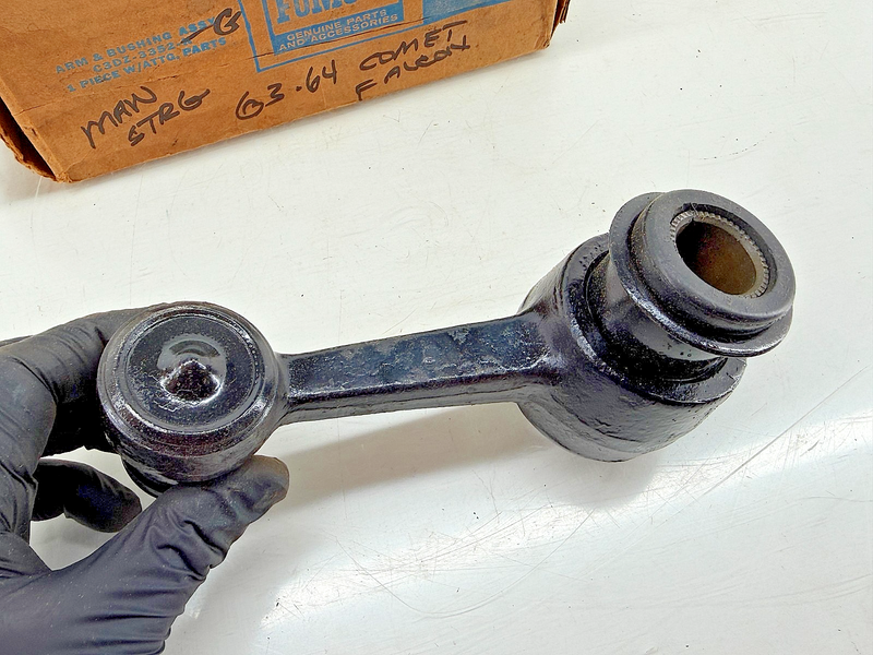 NOS 1963 1964 FORD FALCON COMET V8 POWER STEERING IDLER ARM C3DZ-3352-G C18-63