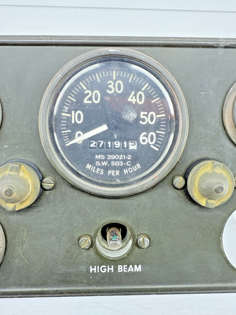 Original Jeep Willys Kaiser M38 Instrument Panel Gauge Speedometer Cluster C37-9