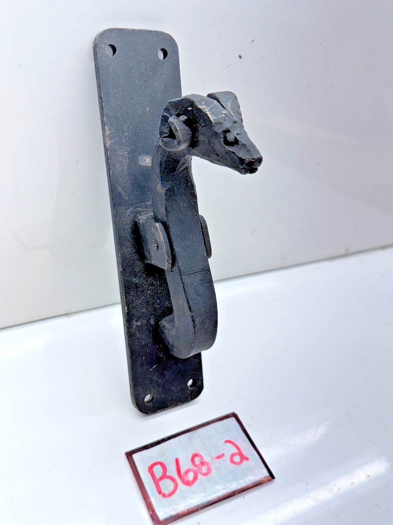 VINTAGE Cast Iron Ram Head Door Knocker Patriotic Americana USA B68-2