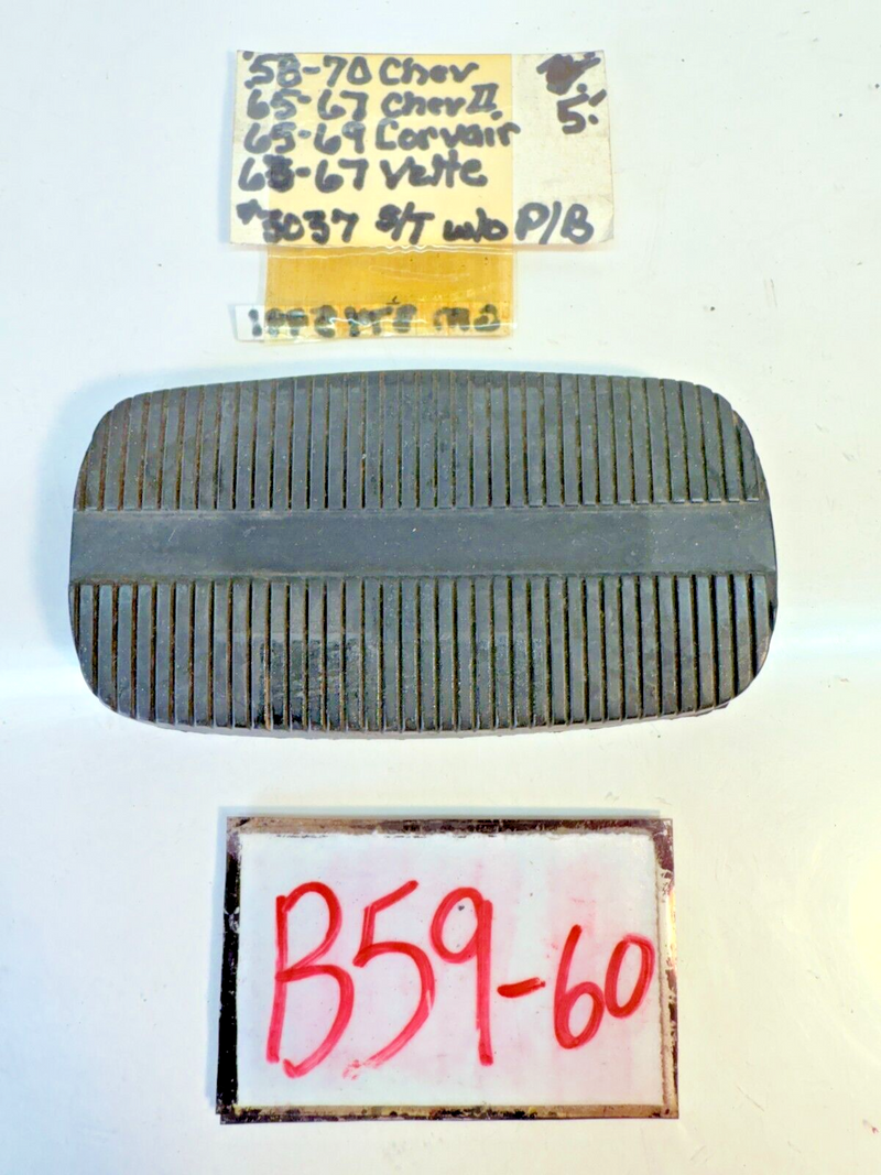 NOS 1958 - 1967 Nova Impala Corvette Brake Pedal Pad Auto Trans B59-60
