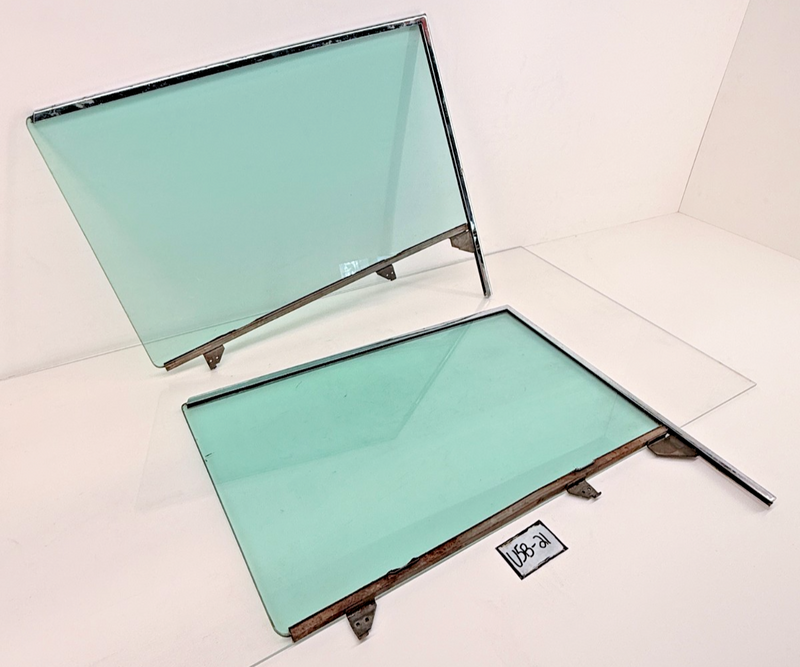 ORIGINAL 1955 1956 1957 CHEVY Bel Air SET Side Door CHROME Frame & Glass U5B-21