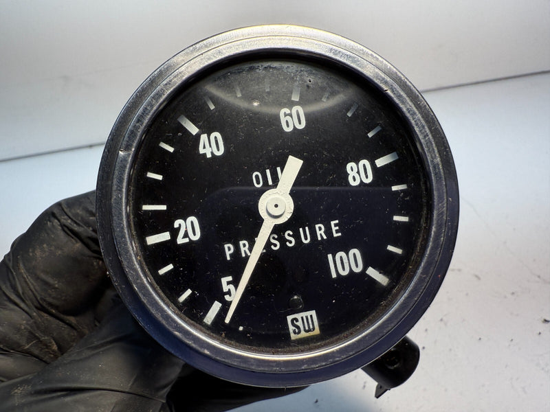 Original Vintage Stewart Warner Oil PSI Instrument Gauge Panel Dash Hotrod B41
