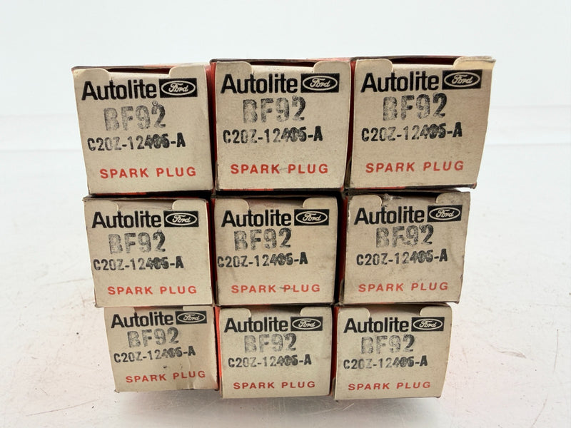 (9) NOS 1962 FORD AUTOLITE SPARK PLUGS C20Z-12405-A BF-92 C66-51