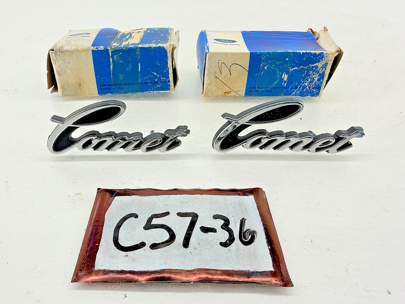 NOS 1971 - 1977 Mercury Comet Dash Chrome Script Emblem D14B-6204460-AA C57-36