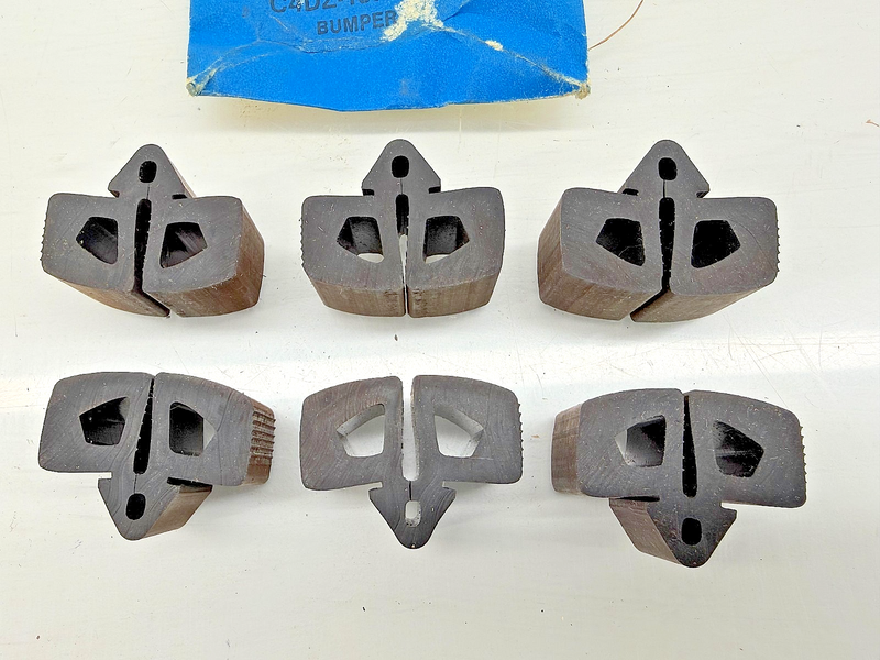 (6) NOS 1964 - 1967 Mustang GT Falcon Sprint TBird Hood Bumpers C4DZ-16758-B C60