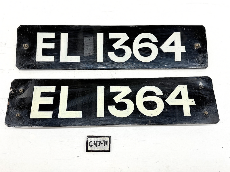 Porcelain PAIR Pre 1932 EL 1364 Bournemouth British License Plate Sign C47-71