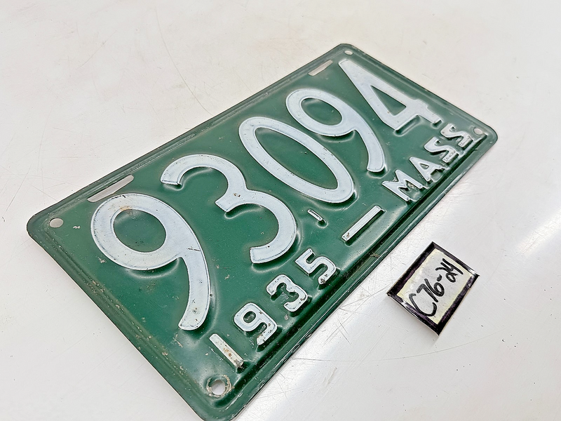 Vintage 1935 93094 Massachusetts License Plate Sign MA 93.094 C76-24