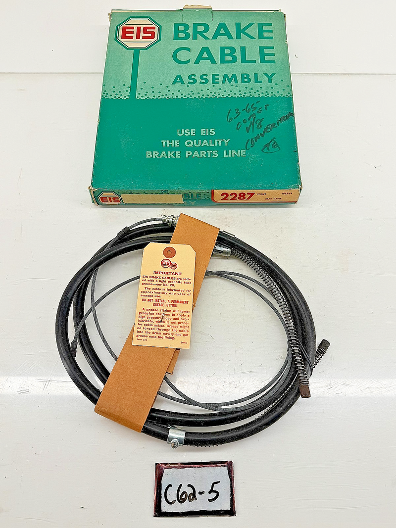 NOS 1963 1964 1965 FORD Falcon Comet Convertible Rear Brake Cable 2287 C62-5