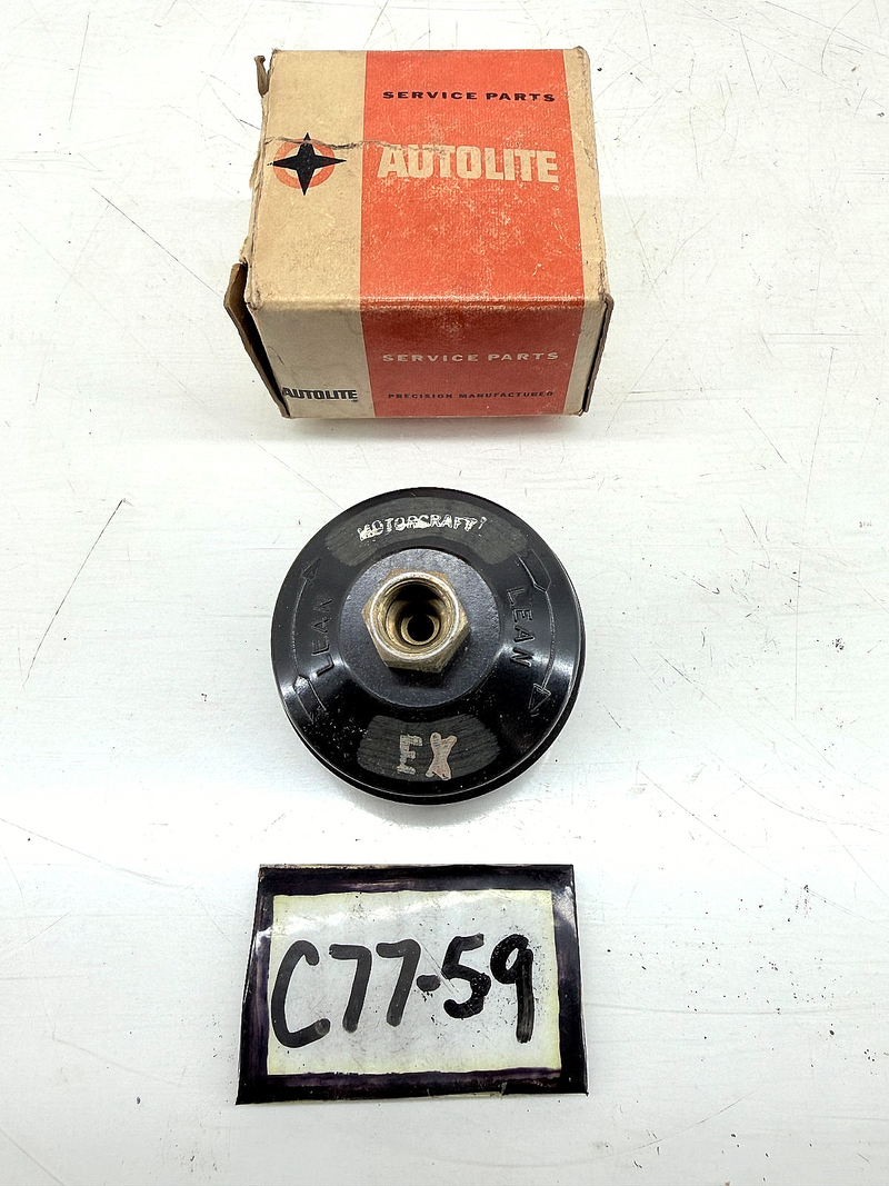 NOS AUTOLITE MOTORCRAFT 1967 CARB CHOKE THERMOSTAT CAP LEAN ADJUST FORD C77-59