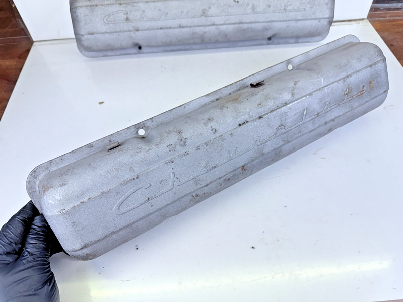 VINTAGE 1955 1956 1957 1958 1959 CHEVROLET SCRIPT VALVE COVERS CHEVY C26-1