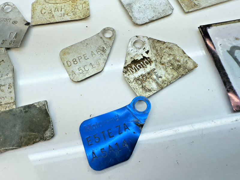 60- Vintage OEM LOT Metal Plate Tag VIN Plate Badge Emblem Serial Data ID B65-28