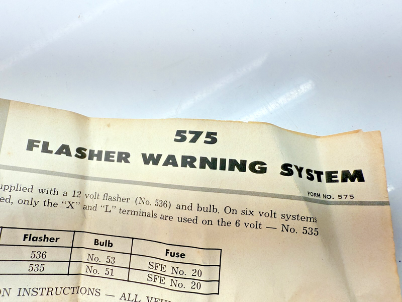 VINTAGE NOS NIEHOFF DASHBOARD ACCESSORY WARNING FLASHER CHEVY BUICK FORD B73-19