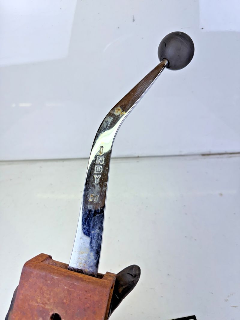 VINTAGE ORIGINAL HURST INDY SHIFTER STICK HANDLE CHROME  & KNOB C26-8