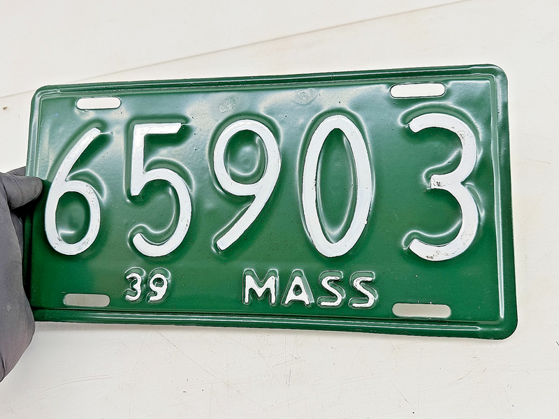 Repainted 1939 65903 Massachusetts License Plate Sign MA 65.903 C76-39
