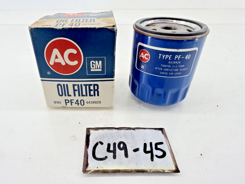 NOS AC Delco PF40 Oil Filter 6439929 Buick Olds Pontiac Chevy Chevette C49-45