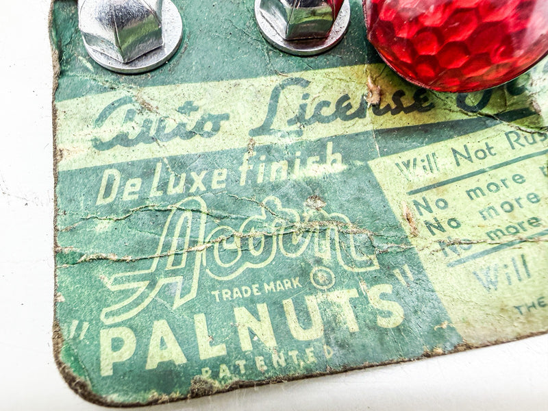 NOS 1940S 1950S ACORN PALNUTS LICENSE FASTENERS CARD RED JEWEL Rat Rod C79-16