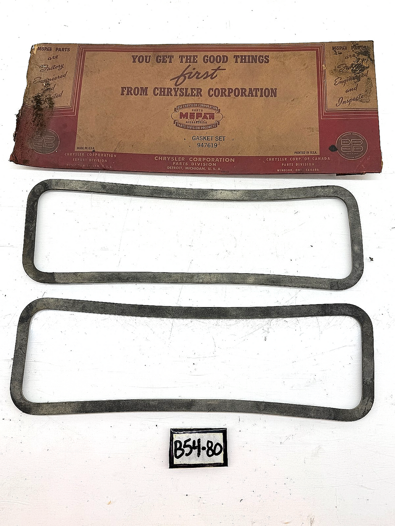 NOS 1930 - 1950 Chrysler DeSoto Mopar Valve Spring Cover Gasket Set 947619 B54