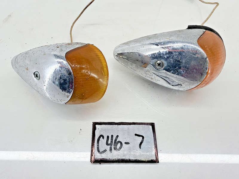 OEM Hella VW Käfer Oldtimer PAIR Chrome Blinker Lights SAE D63 K22648 C46-7