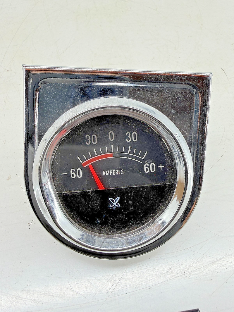 Vintage 1950s Hot Rod Gasser Stewart Warner Ammeter 60 Amp Teardrop Pod C39-53