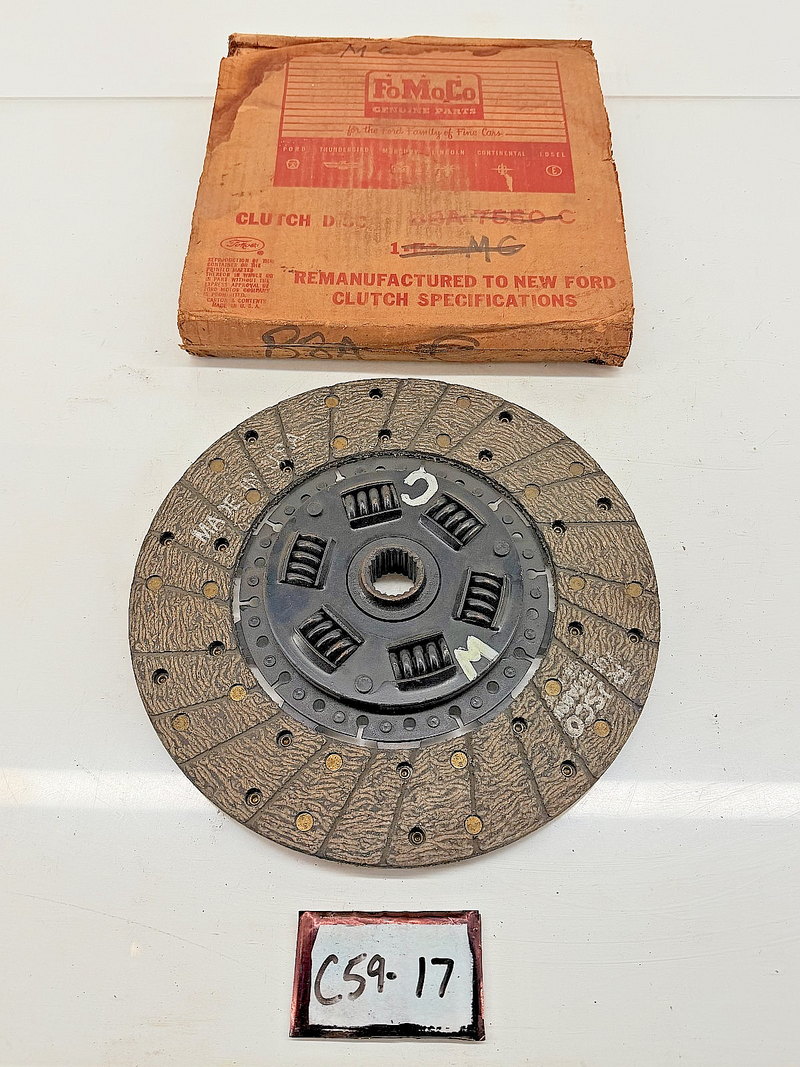NOS OEM 1958 Ford Galaxie Fairlane Clutch Disc Assembly FoMoCo B8A-7550-C C59-17