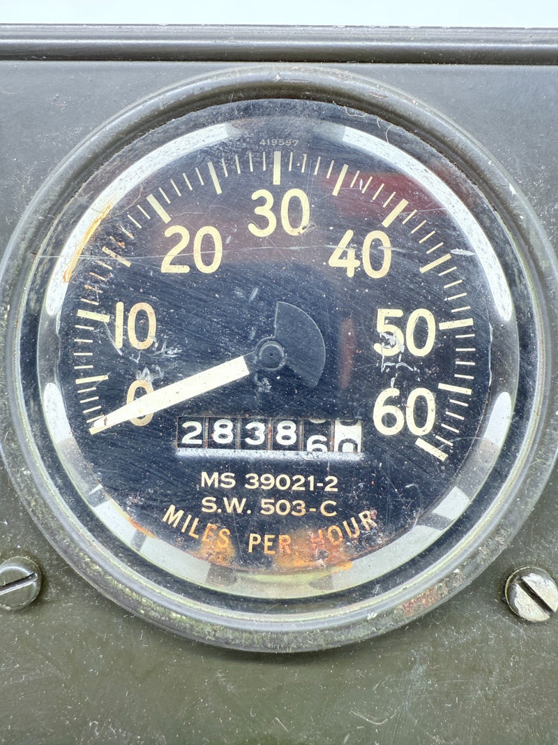 Original Jeep Willys Kaiser M38 Instrument Panel Gauge Speedometer Cluster C37-8