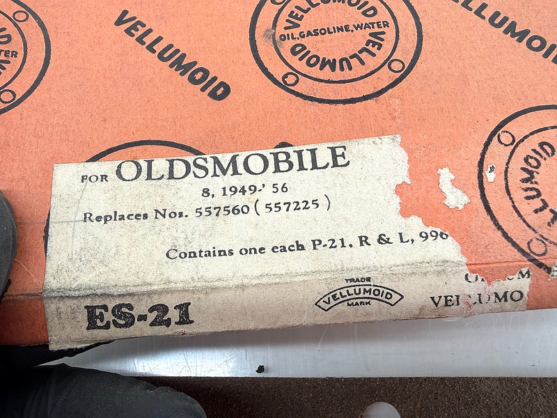 NOS 1957 1958 Oldsmobile GMC Vellumoid Oil Pan Gasket Set ES-21 HS 1980 B54-69
