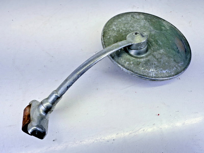 Vintage 4" Clamp On Door RAT ROD ROUND Mirror **GREAT PATINA** C27-24