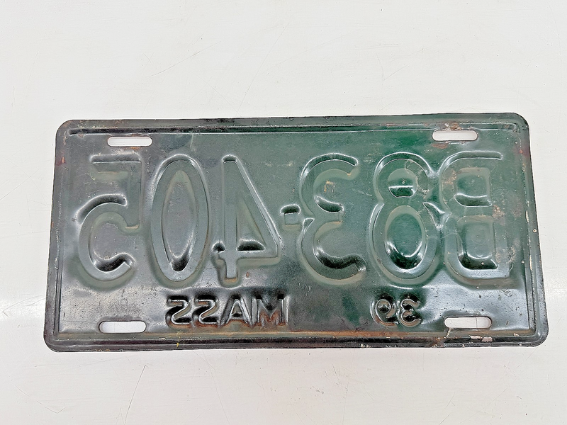 Orig. Paint 1939 B83405 Massachusetts License Plate Sign MA B83-405 C76-41