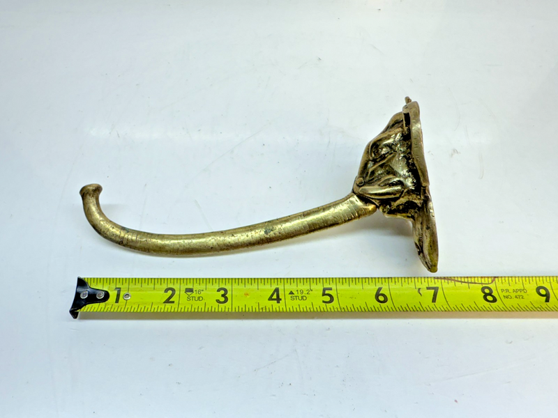VINTAGE ANTIQUE BRASS ELEPHANT LONG TRUNK DOOR KNOCKER 7" B68-13