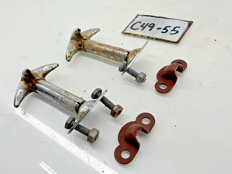 Original 1939 - 1945 Jeep Willys M38 SET Chrome Hood Latch Hooks GPW MB C49-55