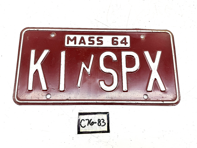Orig. 1964 KI SPX Massachusetts Ham Amateur Radio Operator License Plate Sign MA