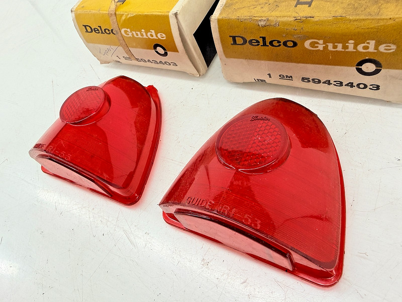 NOS 1953 Chevrolet Bel Air 210 150 Tail Light Lens Pair R1-53 5943403 C71-7