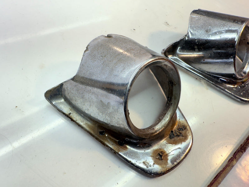 OEM 1960 Chevy Impala El Camino PAIR Chrome Windshield Wiper Escutcheon 60 B60-4