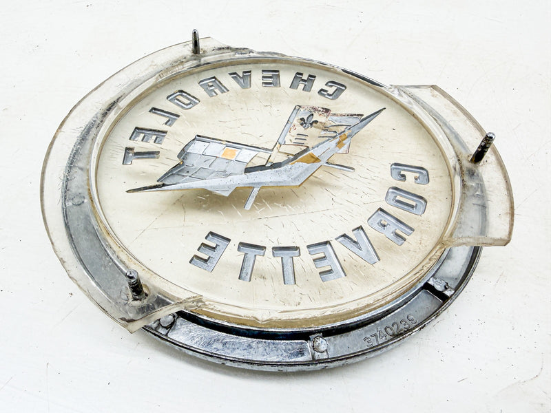 OEM 1958 - 1961 C1 Chevrolet Corvette Gold Front Rear Emblem w/Bezel C79-44