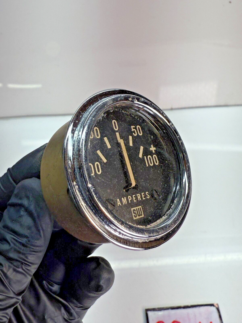 Vintage Stewart Warner Amperes Gauge W/ Bracket 1920-1945 Rat Rods B8-14
