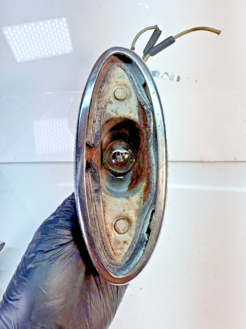 OEM FORD 8A-13448-A1 1949 1950 PAIR TAIL LIGHT ASSEMBLY CHROME BEZEL B55-23