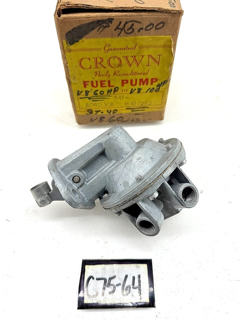 NOS Crown 1937 - 1945 Ford Mercury V8 Fuel Pump Type 541 C75-64