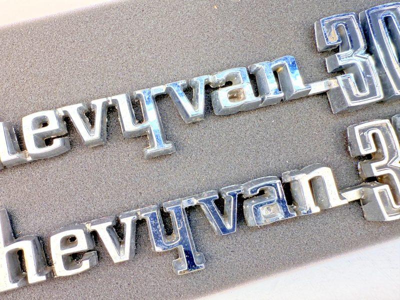 OEM 1971  1972 1973 1974 1975 Chevy Van 30 Fender Badge Emblems 3970873 E7-79
