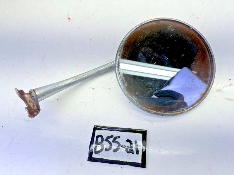 RARE Vintage 4" Clamp On Door RAT ROD ROUND Mirror **GREAT PATINA** B55-21